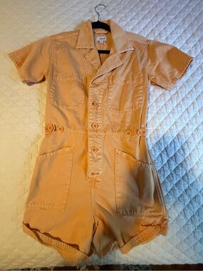 pistola Peach-Orange Short Sleeve Utility Romper